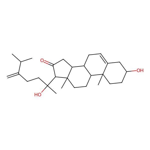 2D Structure of 3-Hydroxy-17-(2-hydroxy-6-methyl-5-methylideneheptan-2-yl)-10,13-dimethyl-1,2,3,4,7,8,9,11,12,14,15,17-dodecahydrocyclopenta[a]phenanthren-16-one