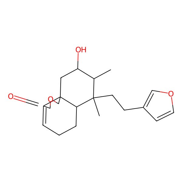 2D Structure of (6aR,7S,8S,9R,10aS)-7-[2-(furan-3-yl)ethyl]-9-hydroxy-7,8-dimethyl-5,6,6a,8,9,10-hexahydro-1H-benzo[d][2]benzofuran-3-one