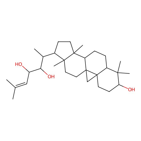 2D Structure of (2S,3S,4S)-2-[(1S,3R,6S,8R,11S,12S,15R,16R)-6-hydroxy-7,7,12,16-tetramethyl-15-pentacyclo[9.7.0.01,3.03,8.012,16]octadecanyl]-6-methylhept-5-ene-3,4-diol