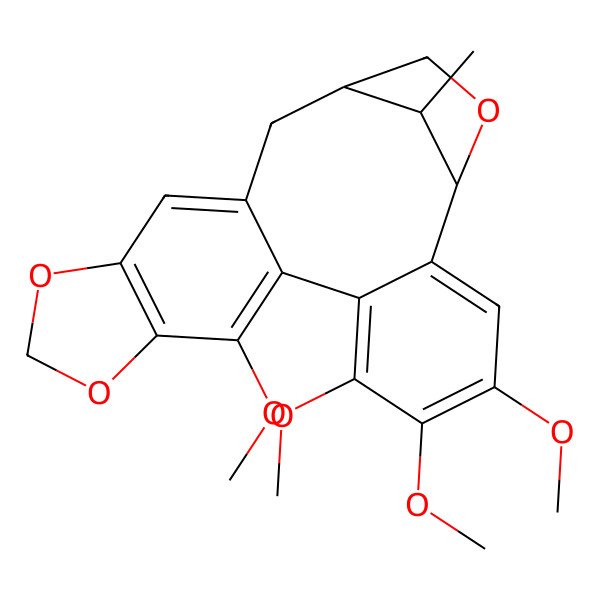2D Structure of (1R,18R,21R)-4,5,6,9-tetramethoxy-21-methyl-11,13,20-trioxapentacyclo[16.2.1.02,7.08,16.010,14]henicosa-2,4,6,8,10(14),15-hexaene