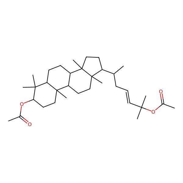 2D Structure of [(3S,5R,8R,9S,10R,13R,14S,17R)-17-[(E,2R)-6-acetyloxy-6-methylhept-4-en-2-yl]-4,4,10,13,14-pentamethyl-2,3,5,6,7,8,9,11,12,15,16,17-dodecahydro-1H-cyclopenta[a]phenanthren-3-yl] acetate