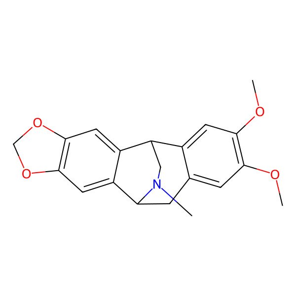 2D Structure of (1R,11S)-14,15-dimethoxy-19-methyl-5,7-dioxa-19-azapentacyclo[9.7.2.02,10.04,8.012,17]icosa-2,4(8),9,12,14,16-hexaene