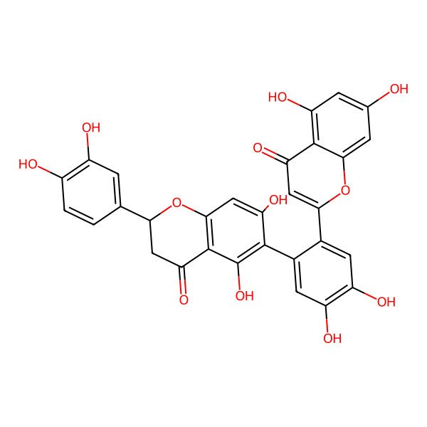 2D Structure of 2-[2-[2-(3,4-Dihydroxyphenyl)-5,7-dihydroxy-4-oxo-2,3-dihydrochromen-6-yl]-4,5-dihydroxyphenyl]-5,7-dihydroxychromen-4-one