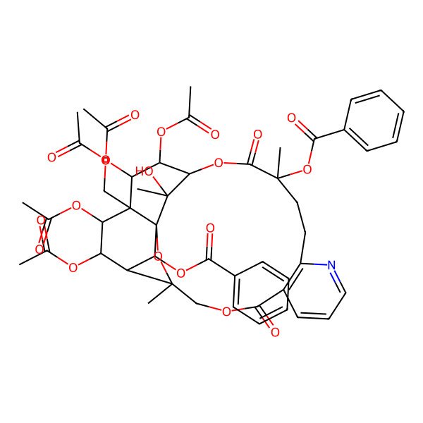 2D Structure of [(1S,3S,18R,19S,20R,21R,22R,23R,24S,25R,26R)-19,20,22,23-tetraacetyloxy-21-(acetyloxymethyl)-15-benzoyloxy-26-hydroxy-3,15,26-trimethyl-6,16-dioxo-2,5,17-trioxa-11-azapentacyclo[16.7.1.01,21.03,24.07,12]hexacosa-7(12),8,10-trien-25-yl] benzoate