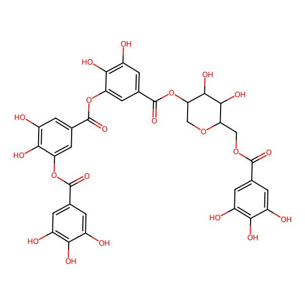 2D Structure of [5-[3-[3,4-Dihydroxy-5-(3,4,5-trihydroxybenzoyl)oxybenzoyl]oxy-4,5-dihydroxybenzoyl]oxy-3,4-dihydroxyoxan-2-yl]methyl 3,4,5-trihydroxybenzoate