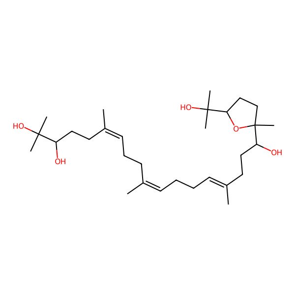 2D Structure of 1-[5-(2-Hydroxypropan-2-yl)-2-methyloxolan-2-yl]-4,9,13,17-tetramethyloctadeca-4,8,12-triene-1,16,17-triol