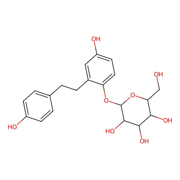 2D Structure of (2S,3S,4S,5S,6R)-2-[4-hydroxy-2-[2-(4-hydroxyphenyl)ethyl]phenoxy]-6-(hydroxymethyl)oxane-3,4,5-triol
