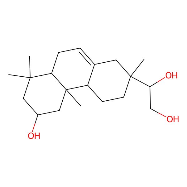 2D Structure of (1S)-1-[(2S,4aR,4bR,6R,8aR)-6-hydroxy-2,4b,8,8-tetramethyl-3,4,4a,5,6,7,8a,9-octahydro-1H-phenanthren-2-yl]ethane-1,2-diol