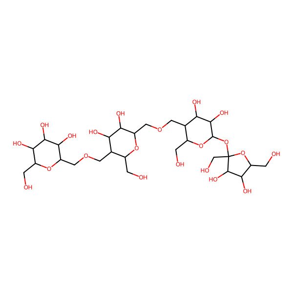 2D Structure of 2-[[6-[[6-[3,4-Dihydroxy-2,5-bis(hydroxymethyl)oxolan-2-yl]oxy-4,5-dihydroxy-2-(hydroxymethyl)oxan-3-yl]methoxymethyl]-4,5-dihydroxy-2-(hydroxymethyl)oxan-3-yl]methoxymethyl]-6-(hydroxymethyl)oxane-3,4,5-triol