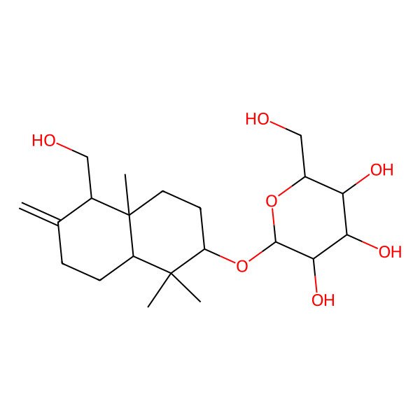 2D Structure of 2-(hydroxymethyl)-6-[[5-(hydroxymethyl)-1,1,4a-trimethyl-6-methylidene-3,4,5,7,8,8a-hexahydro-2H-naphthalen-2-yl]oxy]oxane-3,4,5-triol
