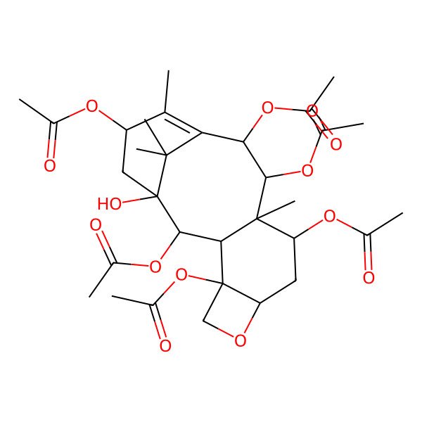 2D Structure of [(1S,2S,3R,4S,7R,9S,10S,11S,12R,15S)-2,4,11,12,15-pentaacetyloxy-1-hydroxy-10,14,17,17-tetramethyl-6-oxatetracyclo[11.3.1.03,10.04,7]heptadec-13-en-9-yl] acetate
