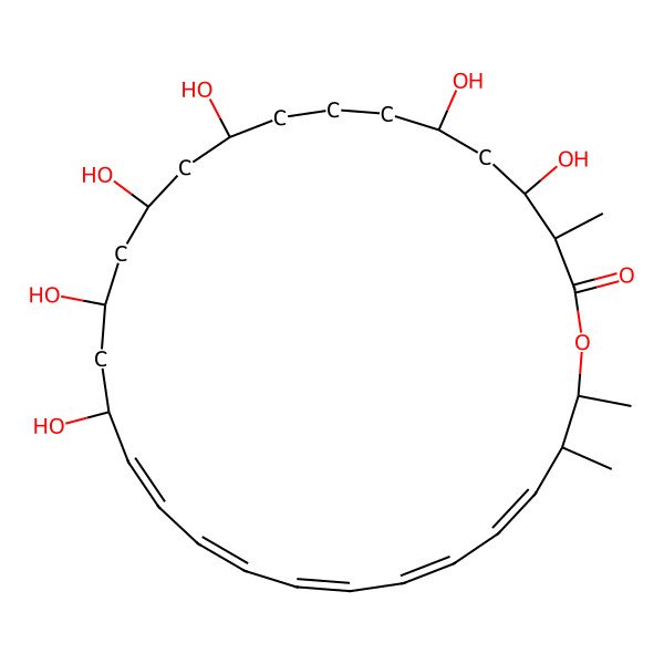 2D Structure of (17E,19E,21E,23E,25E)-4,6,10,12,14,16-hexahydroxy-3,27,28-trimethyl-1-oxacyclooctacosa-17,19,21,23,25-pentaen-2-one