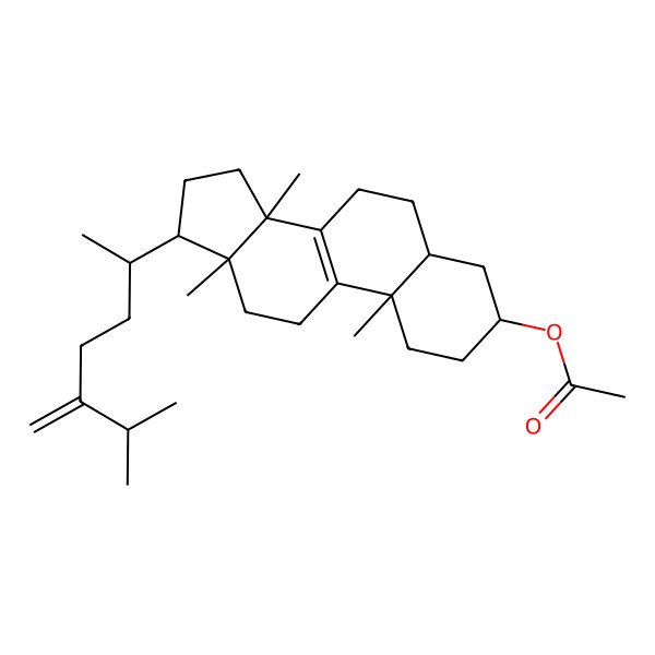2D Structure of [10,13,14-Trimethyl-17-(6-methyl-5-methylideneheptan-2-yl)-1,2,3,4,5,6,7,11,12,15,16,17-dodecahydrocyclopenta[a]phenanthren-3-yl] acetate