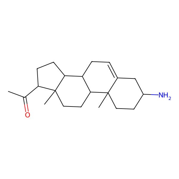 2D Structure of 1-[(3R,8R,9R,10S,13S,14R,17R)-3-amino-10,13-dimethyl-2,3,4,7,8,9,11,12,14,15,16,17-dodecahydro-1H-cyclopenta[a]phenanthren-17-yl]ethanone