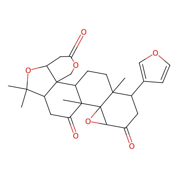 2D Structure of (1R,2R,7S,10R,13R,14R,16S,19S,20S)-19-(furan-3-yl)-9,9,13,20-tetramethyl-4,8,15-trioxahexacyclo[11.9.0.02,7.02,10.014,16.014,20]docosane-5,12,17-trione