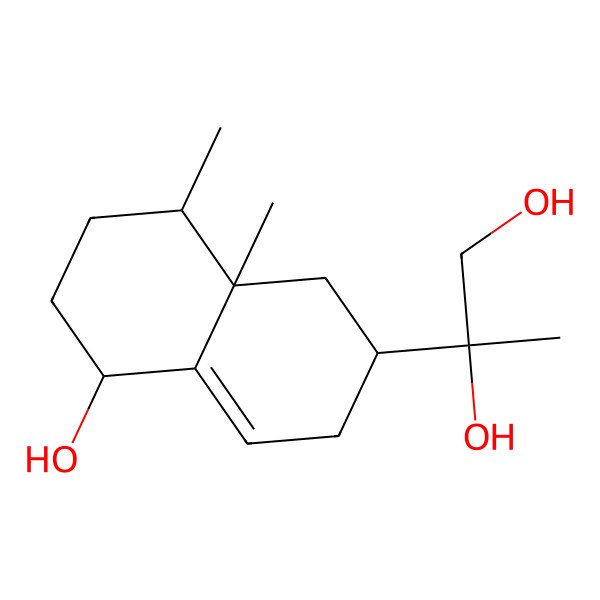2D Structure of (2R)-2-[(2R,5R,8R,8aR)-5-hydroxy-8,8a-dimethyl-2,3,5,6,7,8-hexahydro-1H-naphthalen-2-yl]propane-1,2-diol