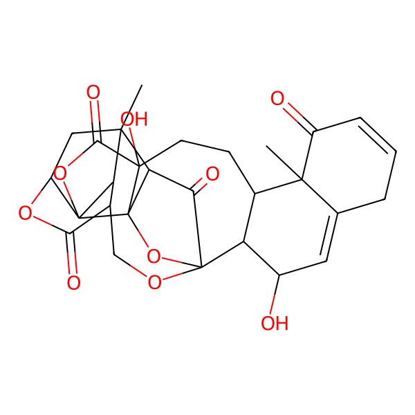 2D Structure of (1R,2S,5S,8S,9R,16S,17S,18R,21S,24R,26S,27S)-5,16-dihydroxy-2,9,26-trimethyl-3,19,23,28-tetraoxaoctacyclo[16.9.1.118,27.01,5.02,24.08,17.09,14.021,26]nonacosa-11,14-diene-4,10,22,29-tetrone