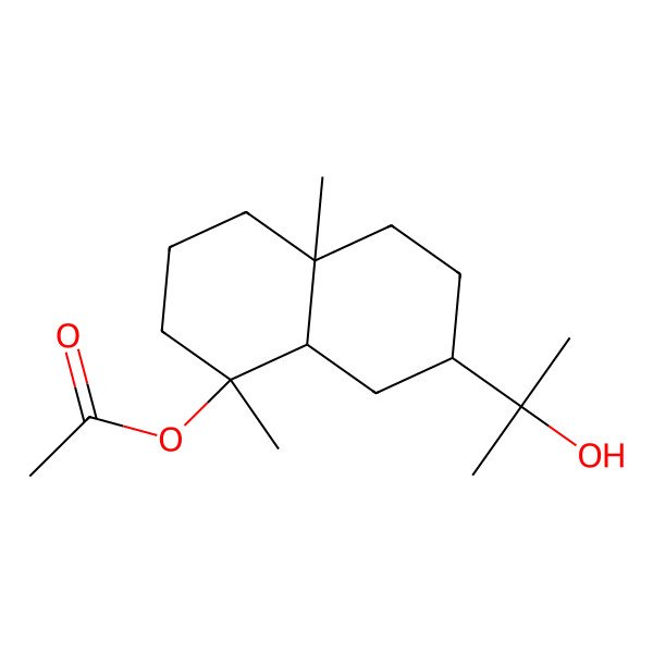 2D Structure of [(1S,4aR,7R,8aR)-7-(2-hydroxypropan-2-yl)-1,4a-dimethyl-2,3,4,5,6,7,8,8a-octahydronaphthalen-1-yl] acetate