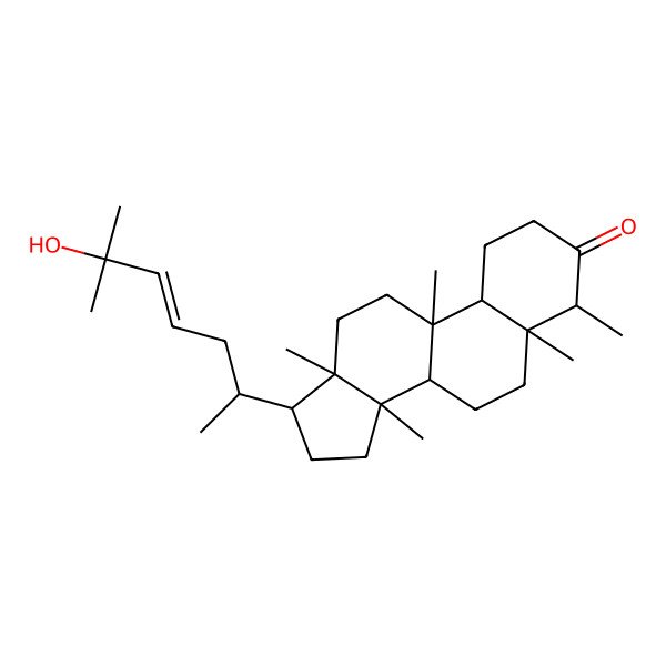 2D Structure of 17-(6-Hydroxy-6-methylhept-4-en-2-yl)-4,5,9,13,14-pentamethyl-1,2,4,6,7,8,10,11,12,15,16,17-dodecahydrocyclopenta[a]phenanthren-3-one