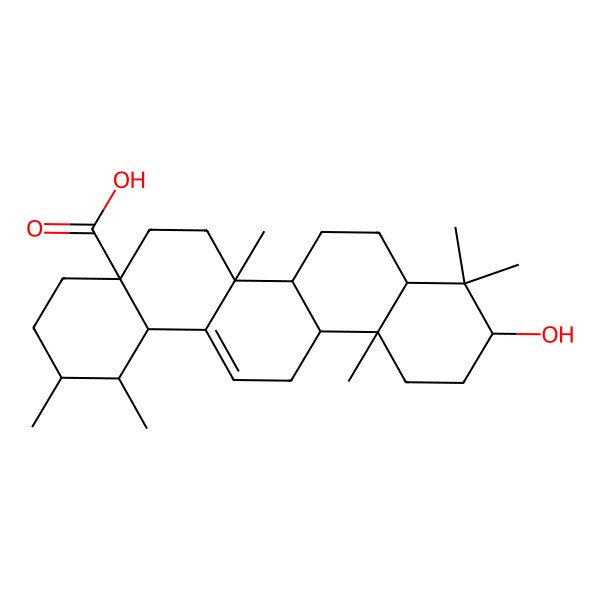 2D Structure of (1S,2R,4aR,6aR,6aS,6bS,8aS,10R,12aR,14bR)-10-hydroxy-1,2,6a,9,9,12a-hexamethyl-1,2,3,4,5,6,6a,6b,7,8,8a,10,11,12,13,14b-hexadecahydropicene-4a-carboxylic acid