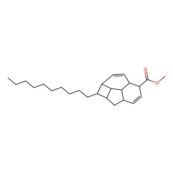 2D Structure of methyl (1S,2S,3S,6R,7S,10R,11S,12R)-2-decyltetracyclo[8.2.1.03,12.06,11]trideca-4,8-diene-7-carboxylate