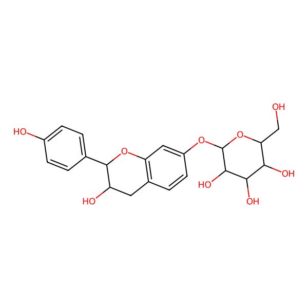 2D Structure of 2-[[3-hydroxy-2-(4-hydroxyphenyl)-3,4-dihydro-2H-chromen-7-yl]oxy]-6-(hydroxymethyl)oxane-3,4,5-triol