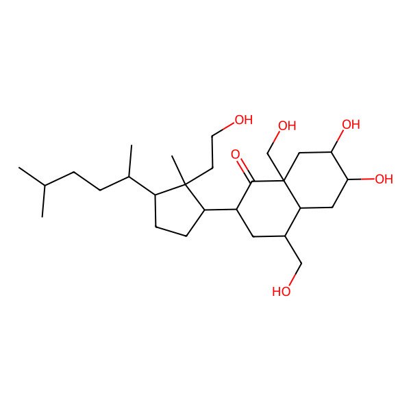 2D Structure of 6,7-Dihydroxy-2-[2-(2-hydroxyethyl)-2-methyl-3-(5-methylhexan-2-yl)cyclopentyl]-4,8a-bis(hydroxymethyl)-2,3,4,4a,5,6,7,8-octahydronaphthalen-1-one