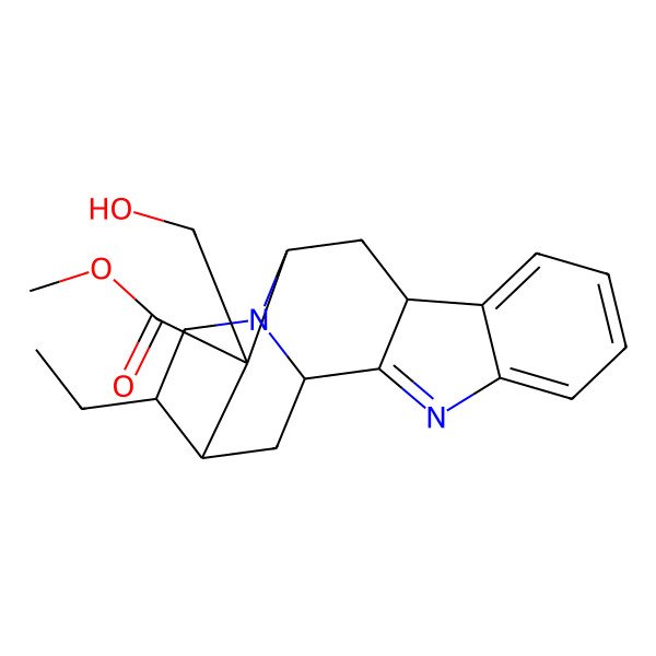 2D Structure of methyl (1S,10R,12S,13S,14S,15R)-15-ethyl-13-(hydroxymethyl)-3,17-diazapentacyclo[12.3.1.02,10.04,9.012,17]octadeca-2,4,6,8-tetraene-13-carboxylate