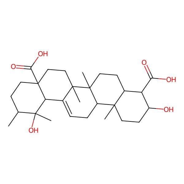 2D Structure of 3,12-dihydroxy-6a,6b,11,12,14b-pentamethyl-2,3,4,4a,5,6,7,8,9,10,11,12a,14,14a-tetradecahydro-1H-picene-4,8a-dicarboxylic acid 2D Structure of 3,12-dihydroxy-6a,6b,11,12,14b-pentamethyl-2,3,4,4a,5,6,7,8,9,10,11,12a,14,14a-tetradecahydro-1H-picene-4,8a-dicarboxylic acid
