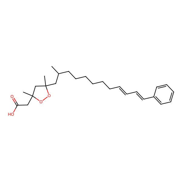 2D Structure of 2-[(3R,5R)-3,5-dimethyl-5-[(2R,9E,11E)-2-methyl-12-phenyldodeca-9,11-dienyl]dioxolan-3-yl]acetic acid