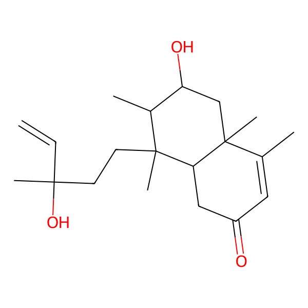 2D Structure of 6-hydroxy-8-(3-hydroxy-3-methylpent-4-enyl)-4,4a,7,8-tetramethyl-5,6,7,8a-tetrahydro-1H-naphthalen-2-one