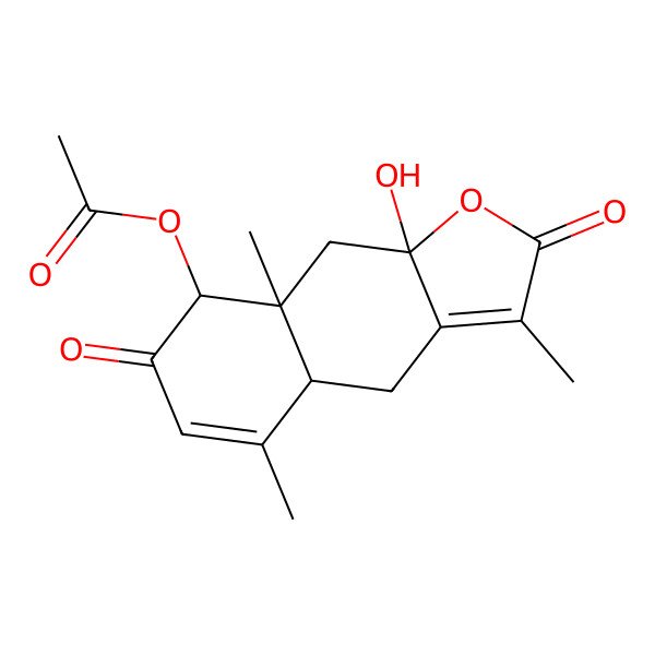 2D Structure of [(4aR,8R,8aS,9aR)-9a-hydroxy-3,5,8a-trimethyl-2,7-dioxo-4,4a,8,9-tetrahydrobenzo[f][1]benzofuran-8-yl] acetate
