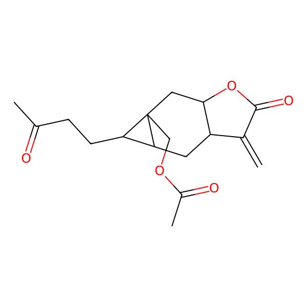 2D Structure of [3-Methylidene-2-oxo-5-(3-oxobutyl)-3a,4,4a,5,6,6a-hexahydrocyclopropa[f][1]benzofuran-5a-yl]methyl acetate