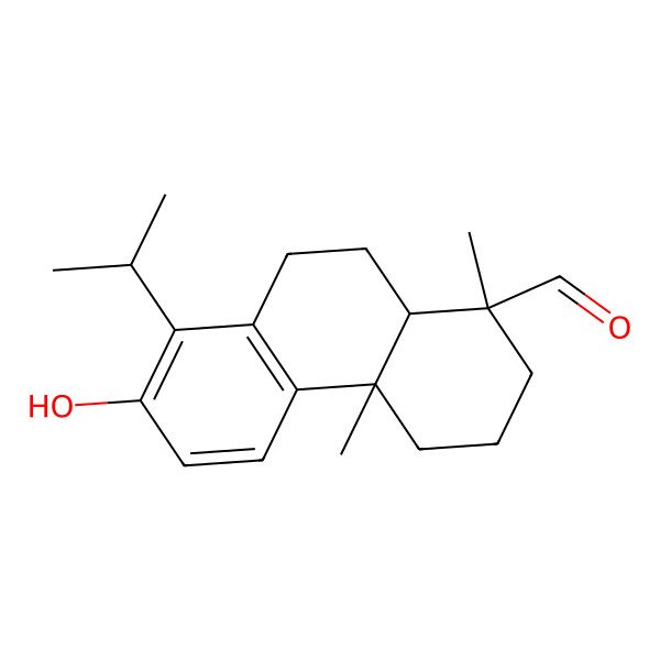 2D Structure of (1S,4aS,10aS)-7-hydroxy-1,4a-dimethyl-8-propan-2-yl-2,3,4,9,10,10a-hexahydrophenanthrene-1-carbaldehyde