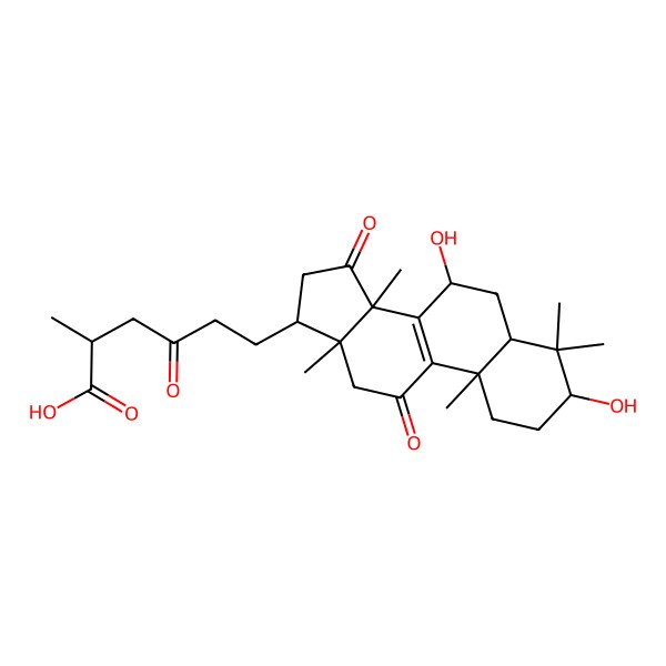 2D Structure of 6-(3,7-dihydroxy-4,4,10,13,14-pentamethyl-11,15-dioxo-2,3,5,6,7,12,16,17-octahydro-1H-cyclopenta[a]phenanthren-17-yl)-2-methyl-4-oxohexanoic acid