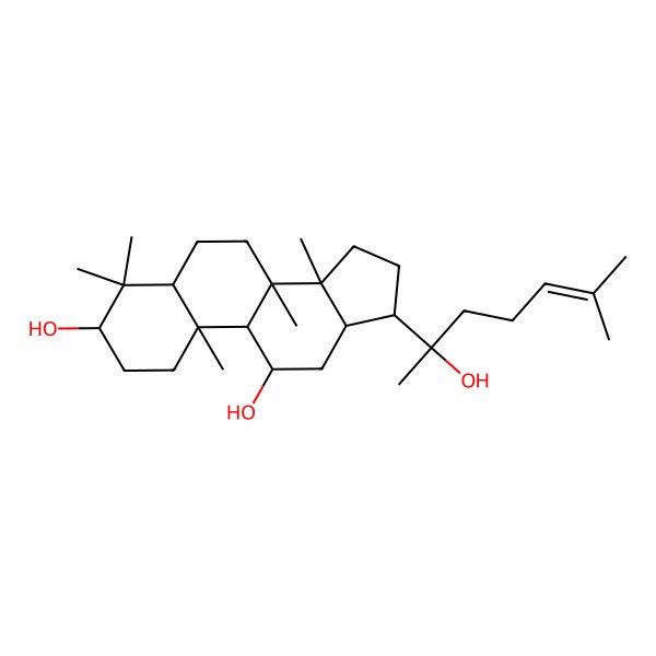 2D Structure of (3S,5R,8R,9R,10S,11R,13R,14R,17S)-17-[(2S)-2-hydroxy-6-methylhept-5-en-2-yl]-4,4,8,10,14-pentamethyl-2,3,5,6,7,9,11,12,13,15,16,17-dodecahydro-1H-cyclopenta[a]phenanthrene-3,11-diol
