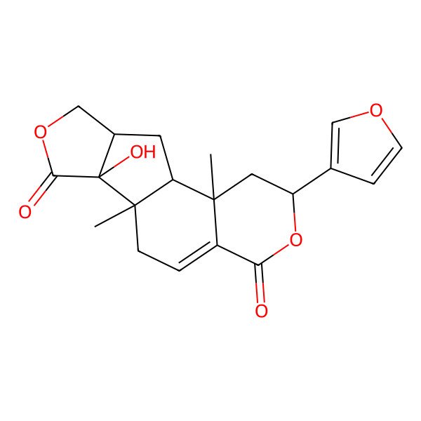 2D Structure of 4-(Furan-3-yl)-11-hydroxy-2,10-dimethyl-5,13-dioxatetracyclo[8.6.0.02,7.011,15]hexadec-7-ene-6,12-dione