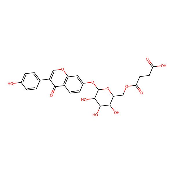 2D Structure of 4-oxo-4-[[(2R,3S,4S,5R,6S)-3,4,5-trihydroxy-6-[3-(4-hydroxyphenyl)-4-oxochromen-7-yl]oxyoxan-2-yl]methoxy]butanoic acid