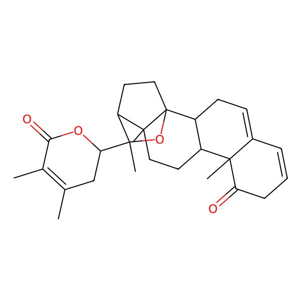 2D Structure of (1R,2R,10R,11S,14R,15R,16S)-16-[(2R)-4,5-dimethyl-6-oxo-2,3-dihydropyran-2-yl]-10,14,16-trimethyl-17-oxapentacyclo[13.2.2.01,14.02,11.05,10]nonadeca-4,6-dien-9-one