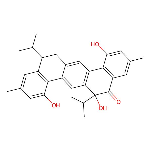 2D Structure of (6S,12S)-1,6,8-trihydroxy-3,10-dimethyl-6,12-di(propan-2-yl)-12,13-dihydronaphtho[1,2-b]phenanthren-5-one