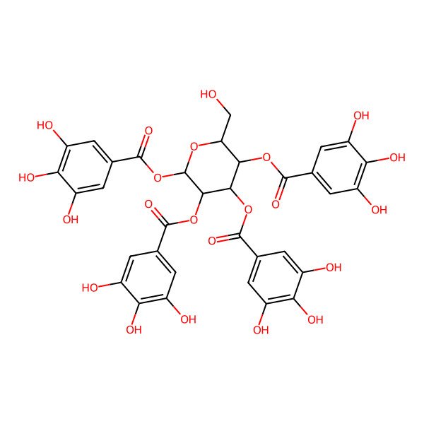2D Structure of [(2R,3R,4S,5R,6S)-2-(hydroxymethyl)-4,5,6-tris[(3,4,5-trihydroxybenzoyl)oxy]oxan-3-yl] 3,4,5-trihydroxybenzoate