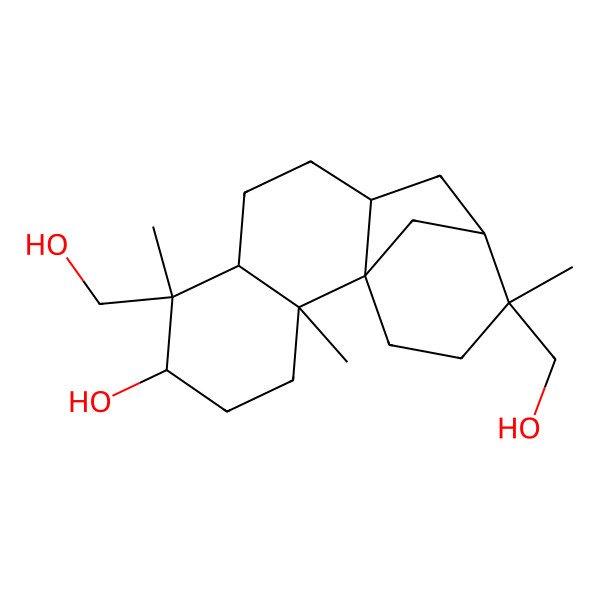 2D Structure of (1S,2S,5R,6R,7R,10S,12R,13S)-6,13-bis(hydroxymethyl)-2,6,13-trimethyltetracyclo[10.3.1.01,10.02,7]hexadecan-5-ol