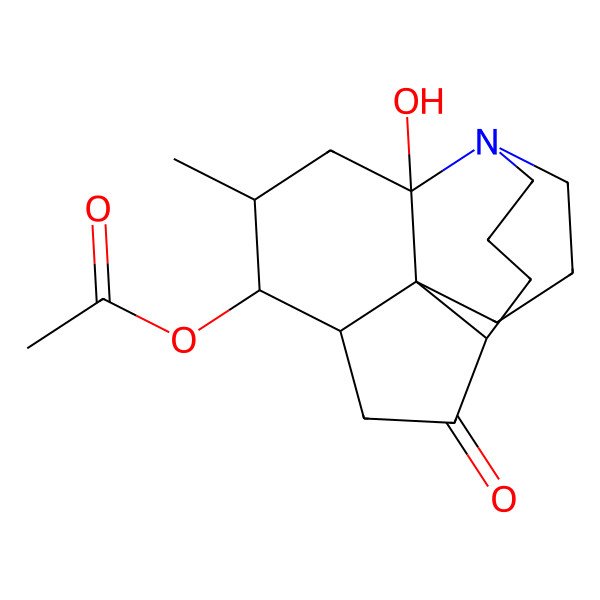 2D Structure of [(1S,2S,4S,5S,6S,9S)-2-hydroxy-4-methyl-8-oxo-13-azatetracyclo[7.7.0.01,6.02,13]hexadecan-5-yl] acetate