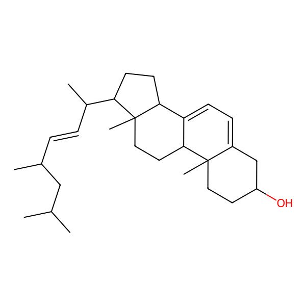 2D Structure of 17-(5,7-dimethyloct-3-en-2-yl)-10,13-dimethyl-2,3,4,9,11,12,14,15,16,17-decahydro-1H-cyclopenta[a]phenanthren-3-ol