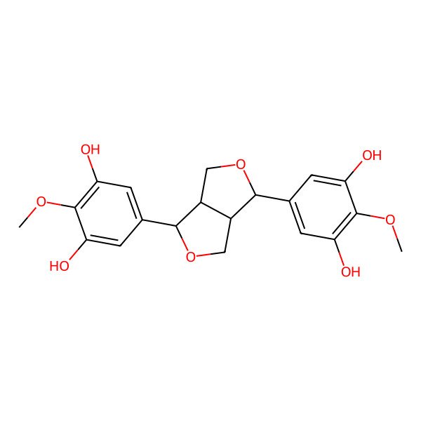 2D Structure of 5-[6-(3,5-Dihydroxy-4-methoxyphenyl)-1,3,3a,4,6,6a-hexahydrofuro[3,4-c]furan-3-yl]-2-methoxybenzene-1,3-diol