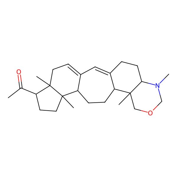 2D Structure of 1-(6,10,15,19-Tetramethyl-17-oxa-19-azapentacyclo[12.8.0.03,11.06,10.015,20]docosa-1,3-dien-7-yl)ethanone