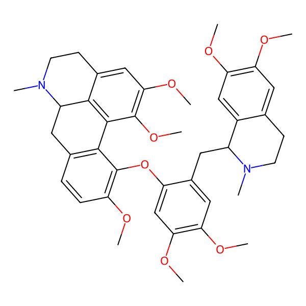 2D Structure of (6aS)-11-[2-[[(1R)-6,7-dimethoxy-2-methyl-3,4-dihydro-1H-isoquinolin-1-yl]methyl]-4,5-dimethoxyphenoxy]-1,2,10-trimethoxy-6-methyl-5,6,6a,7-tetrahydro-4H-dibenzo[de,g]quinoline