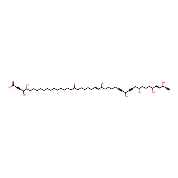 2D Structure of (4R,5S,25E,27R,34R,38R,42R,43E,45S)-4,5,27,34,38,42,45-heptahydroxy-19-oxoheptatetraconta-25,43-dien-2,32,35,46-tetraynoic acid