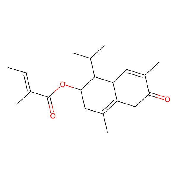 2D Structure of [(1S,2S,8aS)-4,7-dimethyl-6-oxo-1-propan-2-yl-2,3,5,8a-tetrahydro-1H-naphthalen-2-yl] (E)-2-methylbut-2-enoate