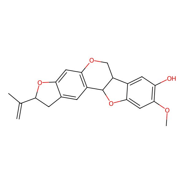 2D Structure of (1R,6S,13R)-17-methoxy-6-prop-1-en-2-yl-7,11,20-trioxapentacyclo[11.7.0.02,10.04,8.014,19]icosa-2(10),3,8,14,16,18-hexaen-16-ol